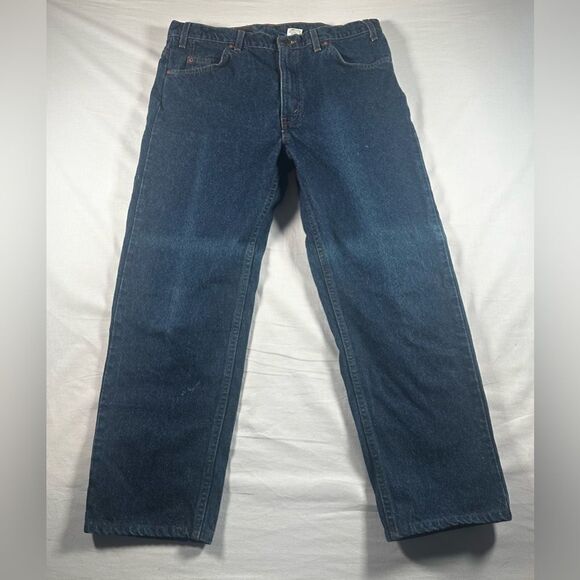 Vintage 90s Levis 505 Jeans Mens 36x29 Denim Blue Logo Medium Wash Straight Leg